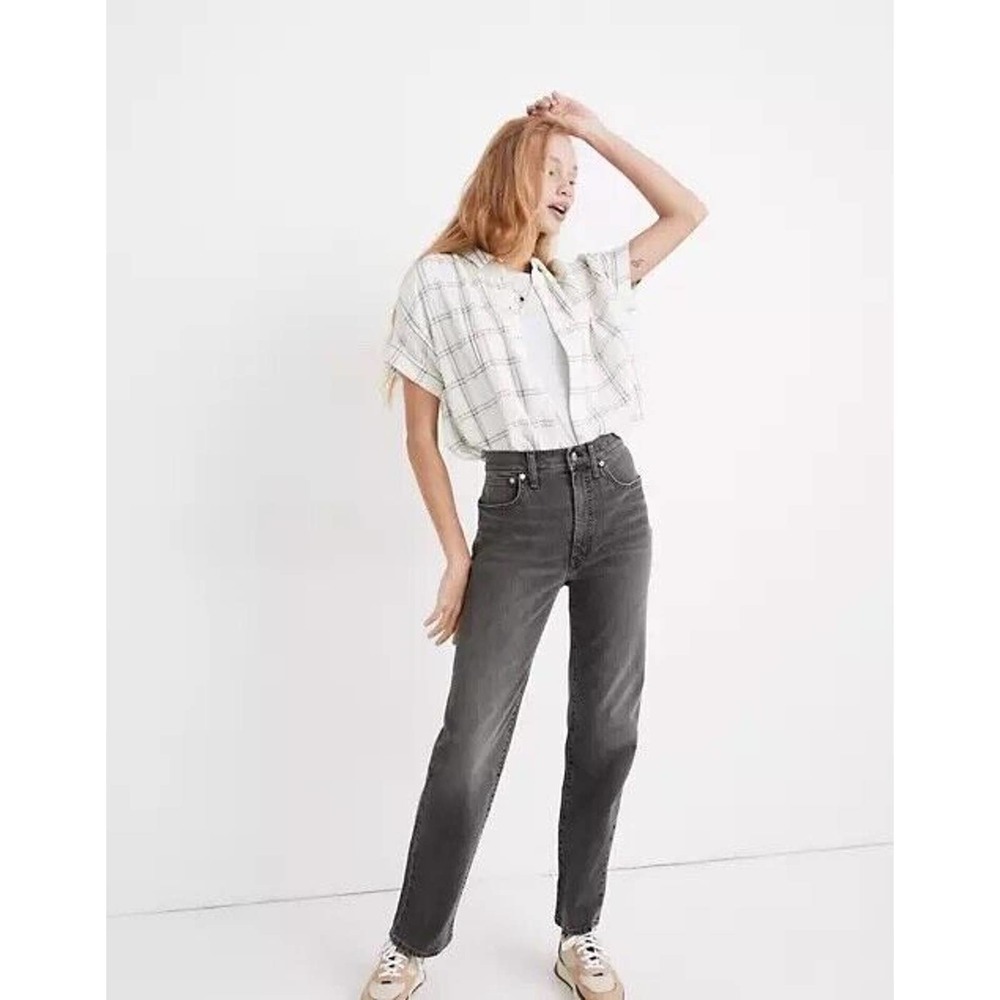 Madewell Women Straight Leg High Rise The Perfect Vintage Jeans Size 26 Gray
